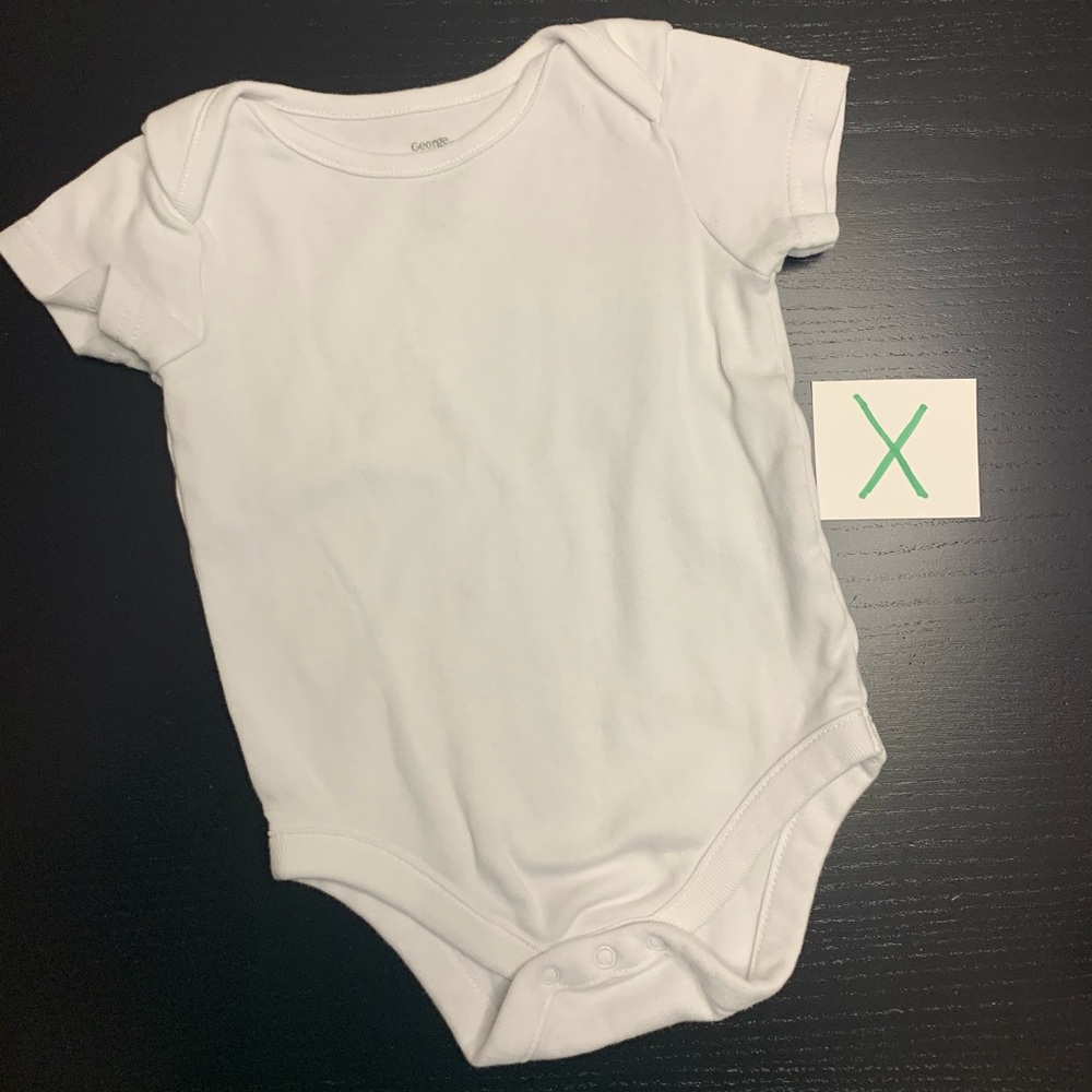 ⭐️5/$10.00⭐️ Plain White George 6-12m Onesie